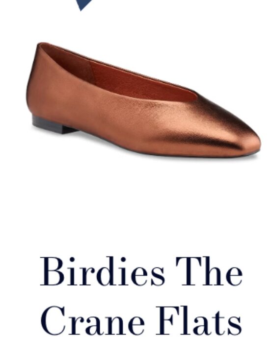 Birdies Shoes - Birdies the crane flat orange Gold Metallic Ballet Flats 9.5